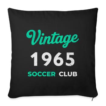 Vintage 1965 – Soccer Club Retro Geburtsjahr - Sofakissen mit Füllung 45 x 45 cm - Schwarz - Vorne
