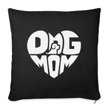 Dog mom heart with dog logo - Sofa pillow with filling 45cm x 45cm - black - Front