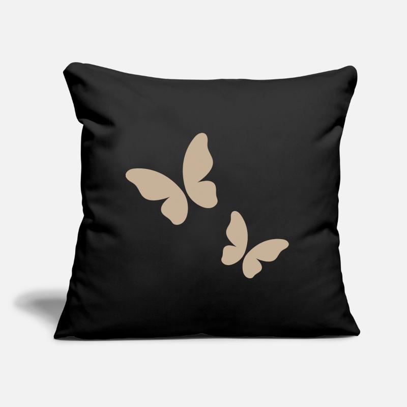 Beige Butterfly Pattern Sofa pillow with filling 45cm x 45cm