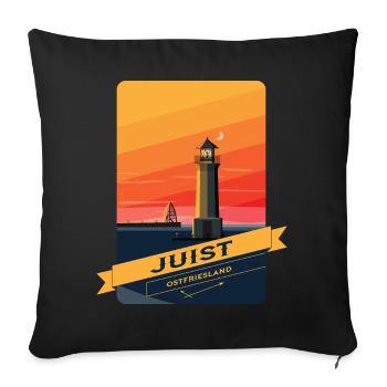 Leuchtturm Juist - Sofakissen mit Füllung 45 x 45 cm - Schwarz - Vorne