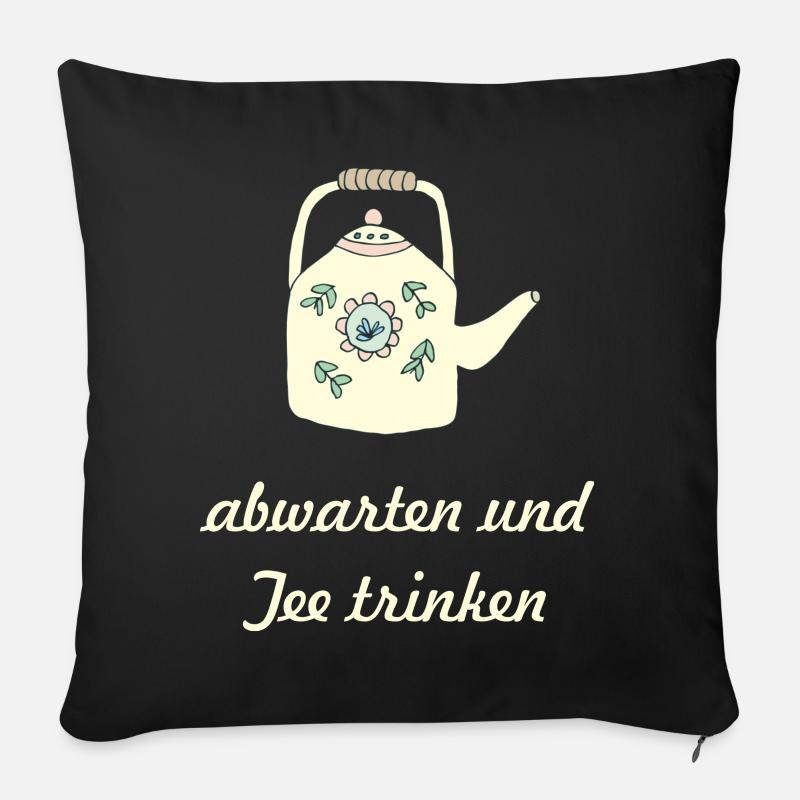 teetrinken - Sofakissen mit Füllung 45 x 45 cm - Schwarz