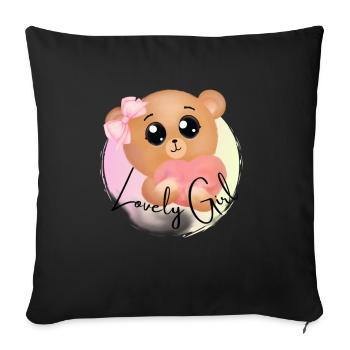 Cute teddy bear - Sofakissen mit Füllung 45 x 45 cm - Schwarz - Vorne