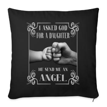 Father Daughter Baby Child Design - Sofa pillow with filling 45cm x 45cm - black - Front