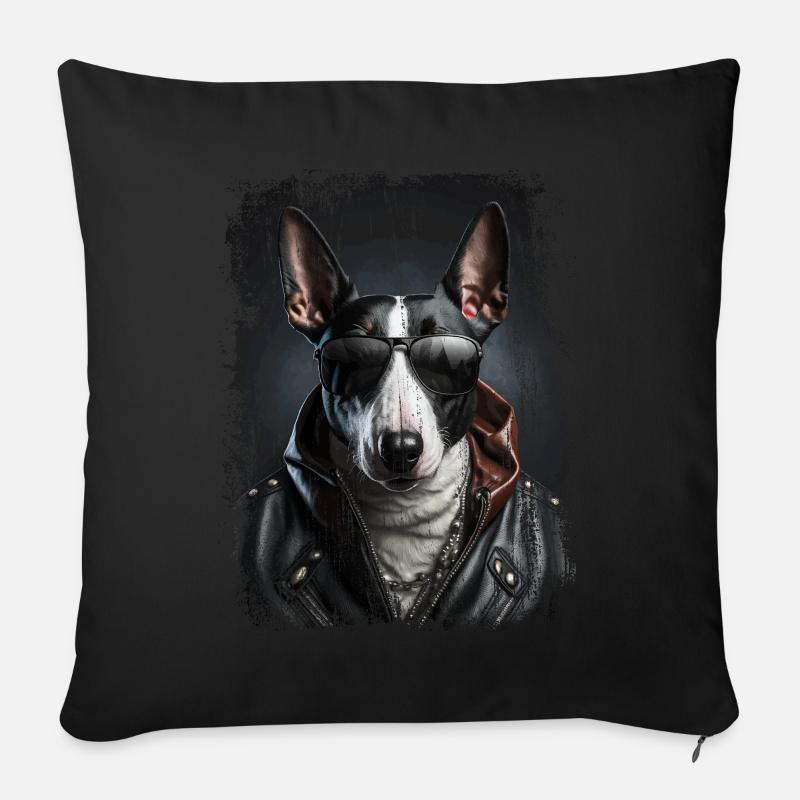cool Bull Terrier - Coussin et housse de 45 x 45 cm - noir