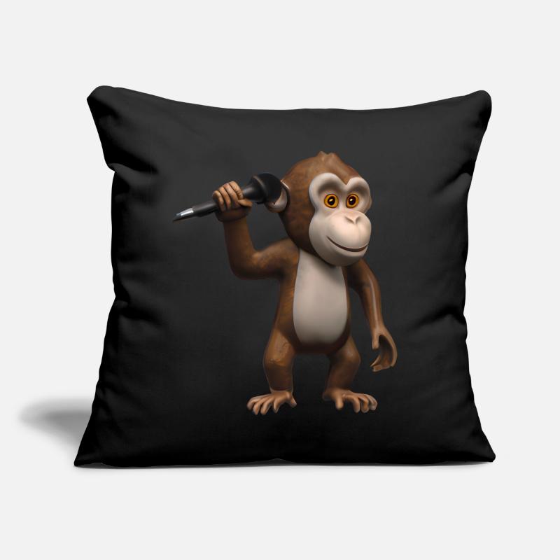 Singender Affe Sofakissen mit Füllung 45 x 45 cm