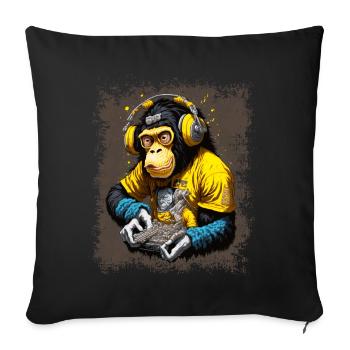 DJ Monkey - Sofa pillow with filling 45cm x 45cm - black - Front