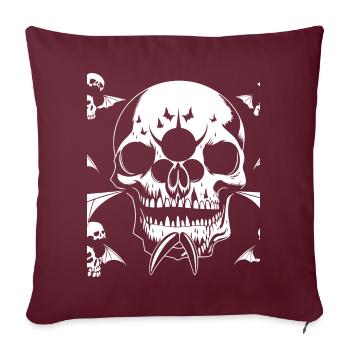 Horror Skull Skull Art Skull Gothic Heavy Metal - Sofa pillow with filling 45cm x 45cm - burgundy - Front