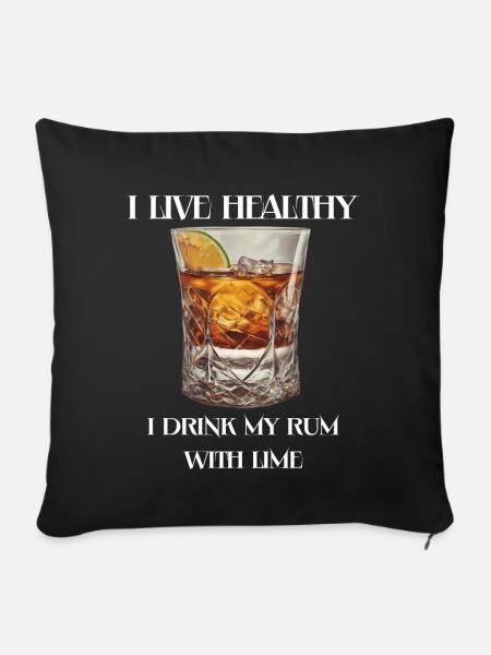 Healthy Rum - Sofakissen mit Füllung 45 x 45 cm - Schwarz