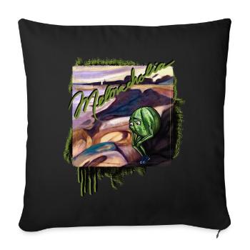 "Meloncholia" - Sofakissen mit Füllung 45 x 45 cm - Schwarz - Vorne