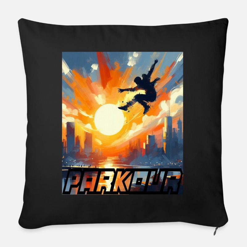 Parkour - Coussin et housse de 45 x 45 cm - noir