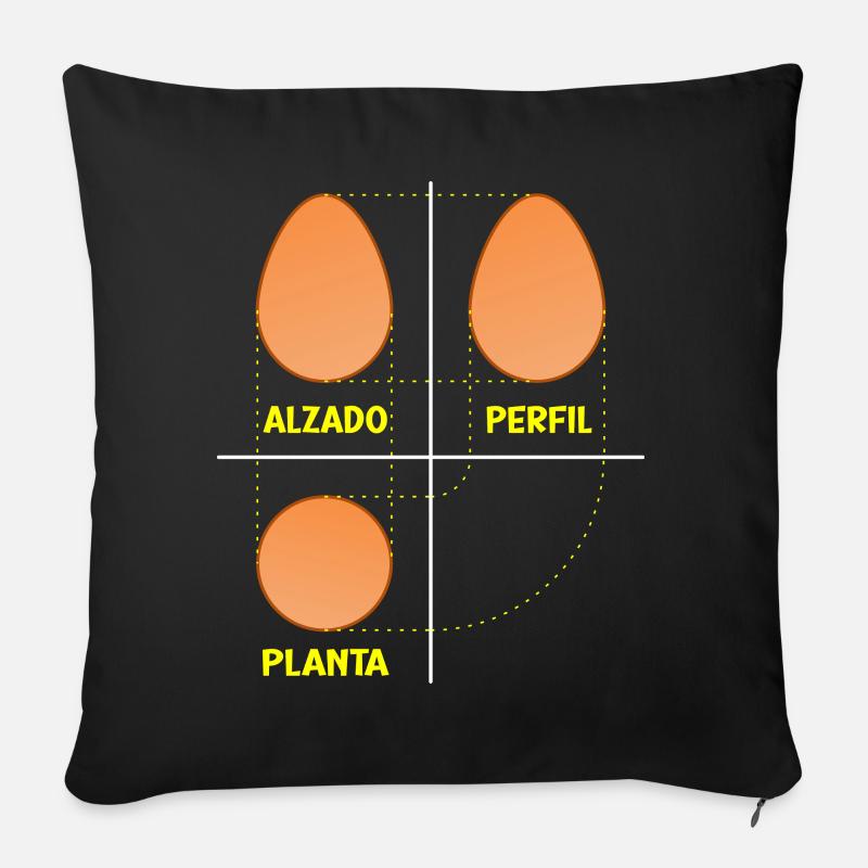 Système d’œufs dièdres pour les architectes - Coussin et housse de 45 x 45 cm - noir