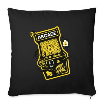 Arcade Ready : Meilleur score - Coussin et housse de 45 x 45 cm - noir - Devant