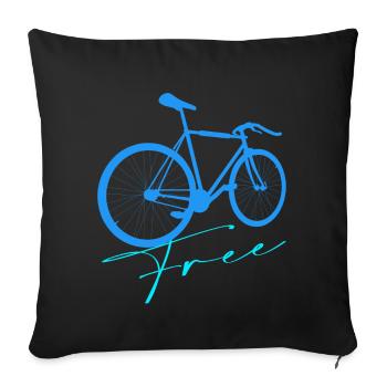 Bike - Sofa pillow with filling 45cm x 45cm - black - Front