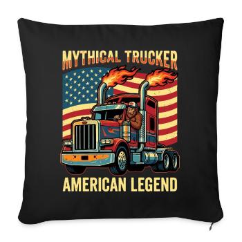 Camionneur Bigfoot, conducteur de semi-remorque américain - Coussin et housse de 45 x 45 cm - noir - Devant