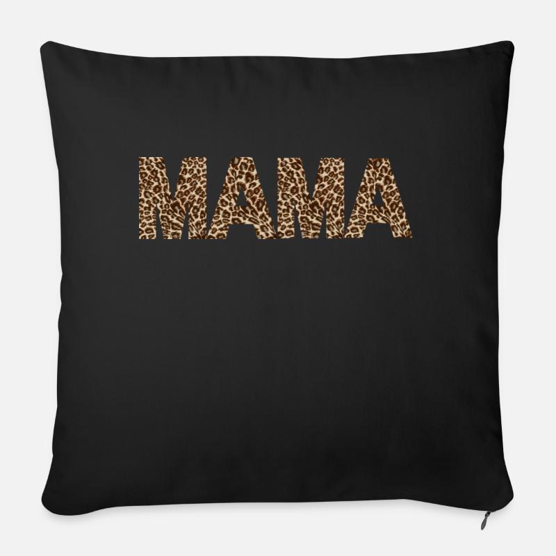 Leopard Mama - Sofakissen mit Füllung 45 x 45 cm - Schwarz