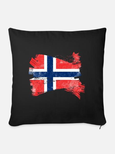 Norwegen Flagge - Sofakissen mit Füllung 45 x 45 cm - Schwarz