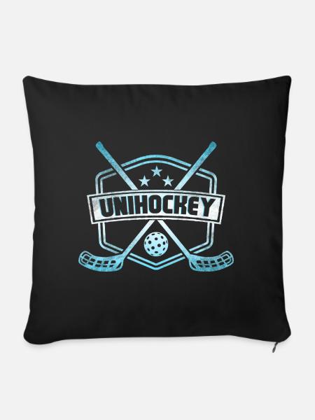 Unihockey - Sofakissen mit Füllung 45 x 45 cm - Schwarz