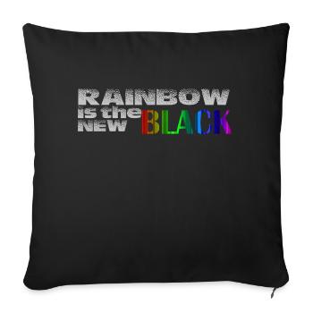 Rainbow is the new black - Sofakissen mit Füllung 45 x 45 cm - Schwarz - Vorne