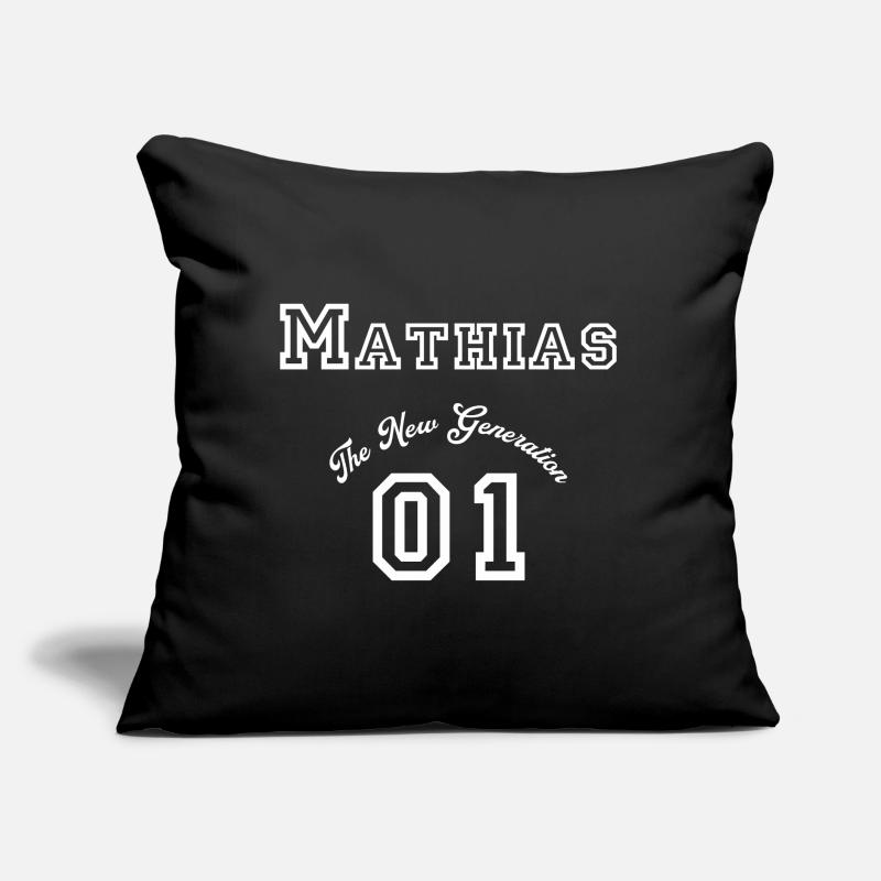 First name: Mathias - "The New Generation", White Sofa pillow with filling 45cm x 45cm