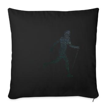 Marcheur masculin Marche nordique Femmes - Coussin et housse de 45 x 45 cm - noir - Devant