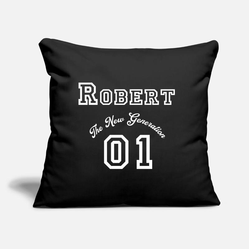 First name Robert - "The New Generation", white Sofa pillow with filling 45cm x 45cm
