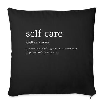 Self-care - Sofakissen mit Füllung 45 x 45 cm - Schwarz - Vorne