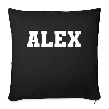 Name - Alex - Sofa pillow with filling 45cm x 45cm - black - Front