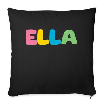 Name - Ella - Sofakissen mit Füllung 45 x 45 cm - Schwarz - Vorne
