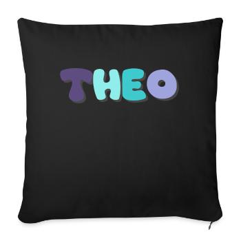 Name - Theo - Sofa pillow with filling 45cm x 45cm - black - Front