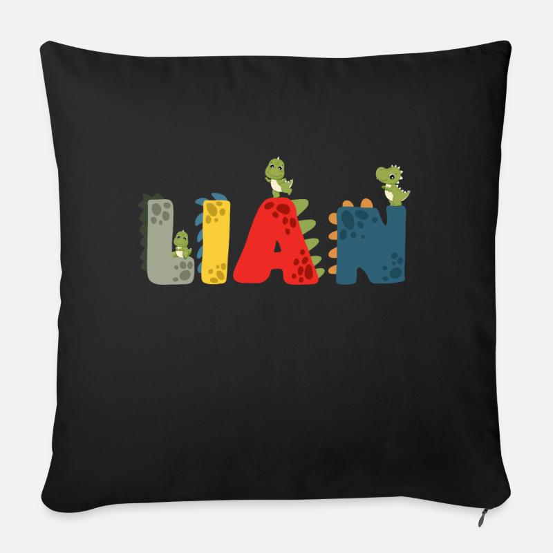 Lian Dino2 - Sofakissen mit Füllung 45 x 45 cm - Schwarz