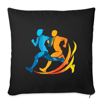Jogger Comic Look - Sofakissen mit Füllung 45 x 45 cm - Schwarz - Vorne