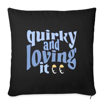 Quirky and loving it in blue - Sofakissen mit Füllung 45 x 45 cm - Schwarz - Vorne