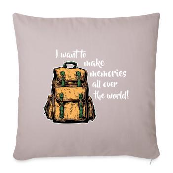 Je veux créer des souvenirs (sombre) - Coussin et housse de 45 x 45 cm - taupe clair - Devant