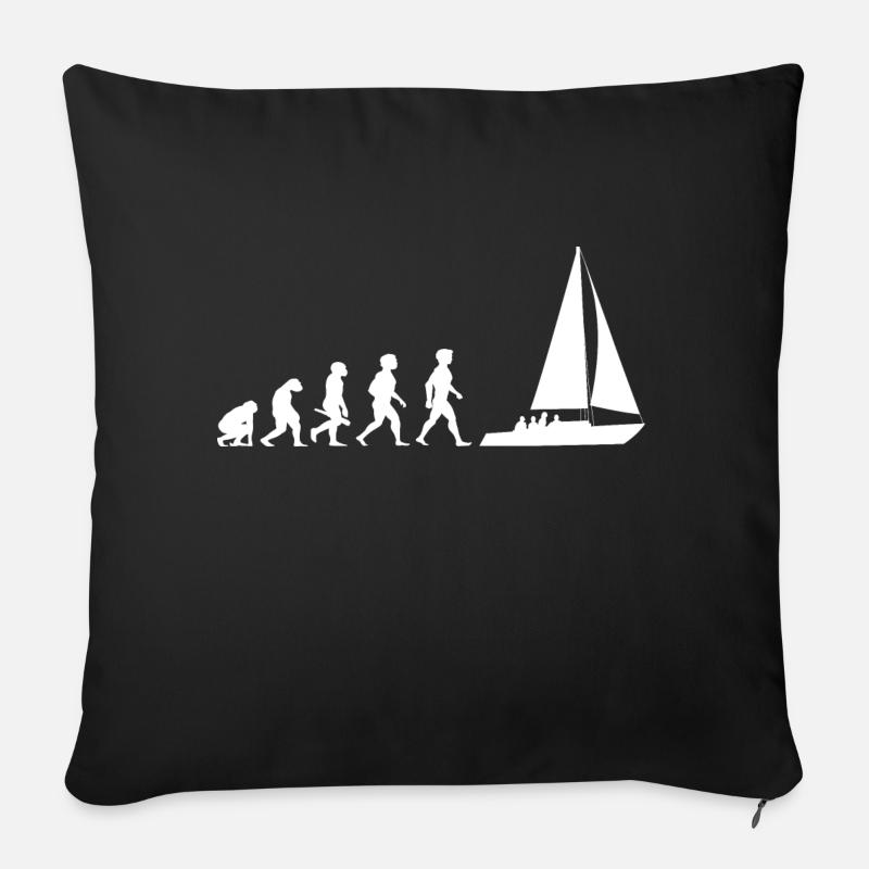 Voilier d'évolution voilier - Coussin et housse de 45 x 45 cm - noir