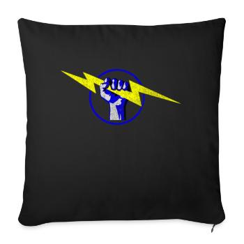 bolt & fist cerclé - Coussin et housse de 45 x 45 cm - noir - Devant