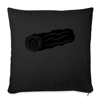black tree trunk wood floor firewood huette wood - Sofa pillow with filling 45cm x 45cm - black - Front