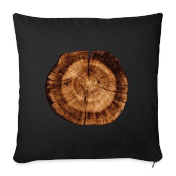 Wood trunk cross section - Sofa pillow with filling 45cm x 45cm - black - Front