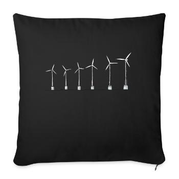 Windmill - Sofa pillow with filling 45cm x 45cm - black - Front