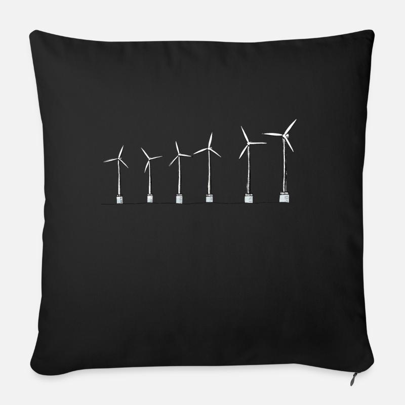 Windmill - Sofa pillow with filling 45cm x 45cm - black