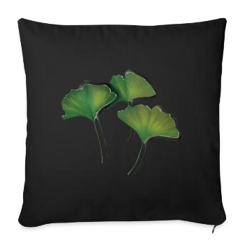 Ginko Feuilles/Ginkgo leaf - Coussin et housse de 45 x 45 cm - noir - Devant