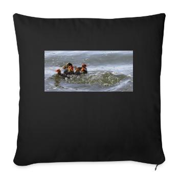 ducklings - Sofa pillow with filling 45cm x 45cm - black - Front