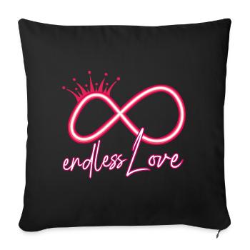 Symbole de l’infini de l’amour éternel - Coussin et housse de 45 x 45 cm - noir - Devant