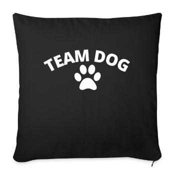 Team Dog - Sofakissen mit Füllung 45 x 45 cm - Schwarz - Vorne