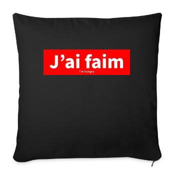Français - Coussin et housse de 45 x 45 cm - noir - Devant