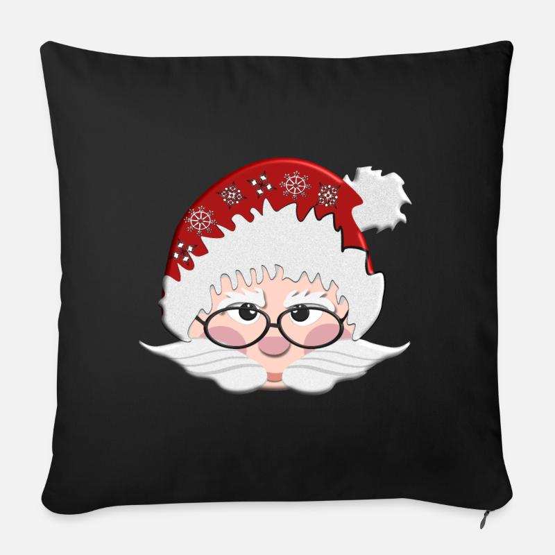 Stilvoller Santa mit Brille - Sofakissen mit Füllung 45 x 45 cm - Schwarz
