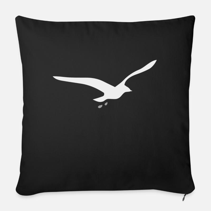 Möwe - Sofakissen mit Füllung 45 x 45 cm - Schwarz
