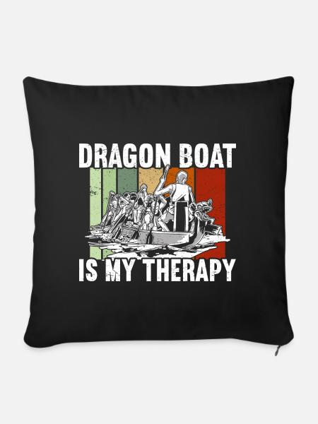Drachenboot - Sofakissen mit Füllung 45 x 45 cm - Schwarz