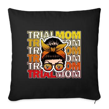 Muttertag 2024 Trialbike Mama Sport Mom TRIAL - Sofakissen mit Füllung 45 x 45 cm - Schwarz - Vorne