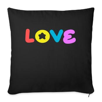Aimez les pensées positives, l’attitude positive - Coussin et housse de 45 x 45 cm - noir - Devant