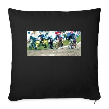 bmx race - Coussin et housse de 45 x 45 cm - noir - Devant
